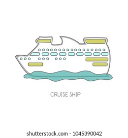 Cruiser ship vector illustration.
