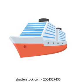 Ilustración del icono Emoji con signo de crucero. Símbolo de vector de transporte oceánico diseño de diseño de clip Art Signo de historieta.