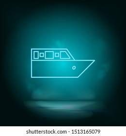 Cruiser voyage blue neon vector icon. Simple element illustration from map and navigation concept. Cruiser voyage blue neon vector icon. Real estate concept vector illustration.