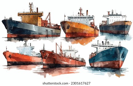 Cruisers are fast maneuverable watercolor painting Abstract background.