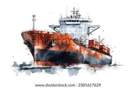 Cruisers are fast maneuverable watercolor painting Abstract background.