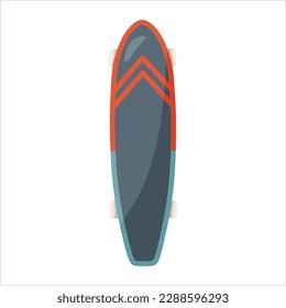 Cruising longboard, pennyboard isolated on white background.