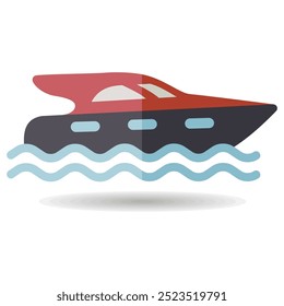 Icono de Vector de yate de crucero. Símbolo del gráfico para el diseño del Sitio web y de los App del viaje y del turismo, logotipo, App, UI