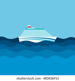 Cruising ship, big travel boat