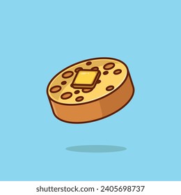 Crumpet simple caricatura ilustración vectorial concepto de comida tradicional icono aislado