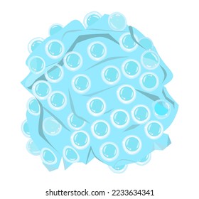 crumple Air Bubble wrap Vector. round shape Bubblewrap Icon, packaging with air bubbles illustration, Shockproof plastic used to pack for delivery.