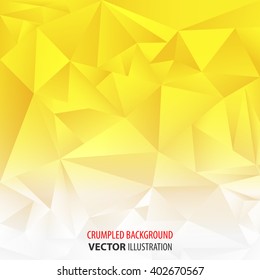 Crumpled abstract background. Yellow and white wallpaper.