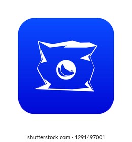 Crumpled bag of chips icon digital blue for any design isolated on white vector illustration