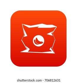 Crumpled bag of chips icon digital red for any design isolated on white vector illustration