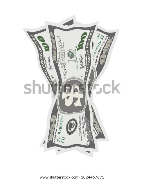 Crumpled Banknotes Wrinkled Dollar Bills Isolated Stock Vector (Royalty ...