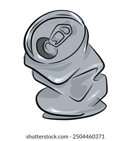 crumpled beer vector design logo illustration, crushed soda can