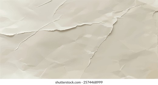 Crumpled beige paper texture with realistic folds and subtle shadows perfect for vintage-inspired designs digital overlays artistic templates and creative retro projects