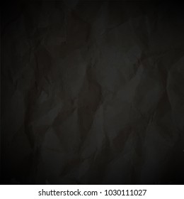Papel negro arrugado con malla gradiente, iluminación vectorial