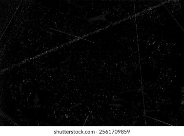 Crumpled black paper texture. Abstract dark background with wrinkled cardboard texture. Abstract vector surface dust and rough dirty wall background concept. Effect of worn, torn, weathered paper.