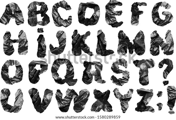 Crumpled Black Plastic Alphabet Garbage Abc Stock Vector (Royalty Free ...