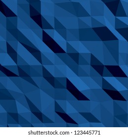 Crumpled blue background, vector 3D