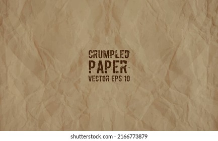 Crumpled brow paper background texture. Vector EPS 10