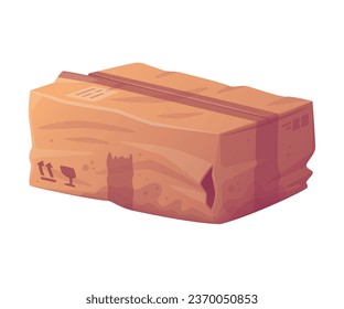 Kumulierte Kartonbox als Verpackungs- und Versandcontainer Vektorgrafik