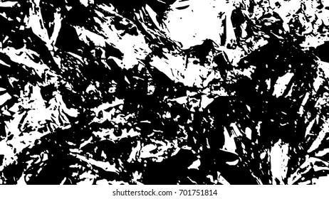 Crumpled dirty black and white texture. Ink Print Distress Background. Monochrome surface for your design. Vector.