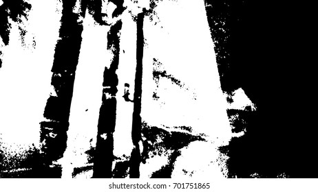 Crumpled dirty black and white texture. Ink Print Distress Background. Monochrome surface for your design. Vector.