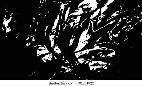 Crumpled dirty black and white texture. Ink Print Distress Background. Monochrome surface for your design. Vector.
