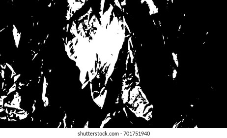 Crumpled dirty black and white texture. Ink Print Distress Background. Monochrome surface for your design. Vector.