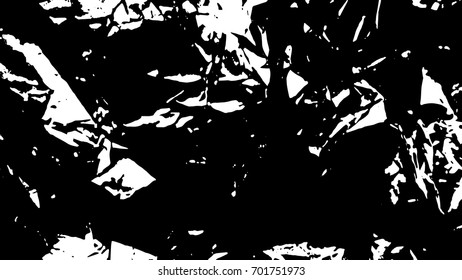 Crumpled dirty black and white texture. Ink Print Distress Background. Monochrome surface for your design. Vector.