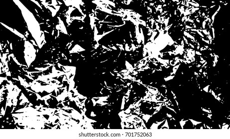 Crumpled dirty black and white texture. Ink Print Distress Background. Monochrome surface for your design. Vector.