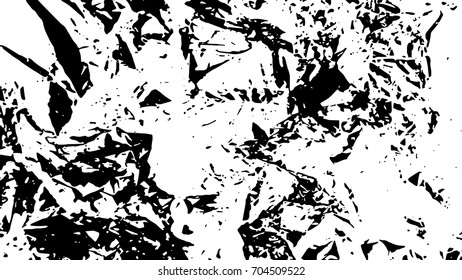 Crumpled dirty black and white texture. Ink Print Distress Background. Monochrome surface for your design. Vector.