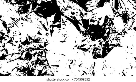 Crumpled dirty black and white texture. Ink Print Distress Background. Monochrome surface for your design. Vector.