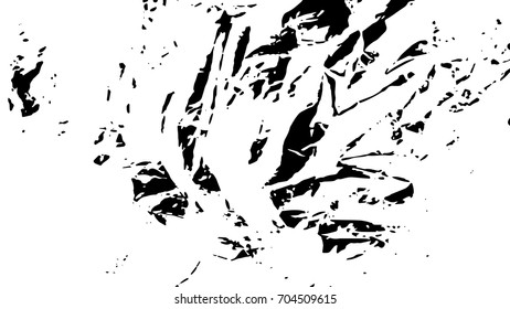 Crumpled dirty black and white texture. Ink Print Distress Background. Monochrome surface for your design. Vector.