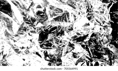 Crumpled dirty black and white texture. Ink Print Distress Background. Monochrome surface for your design. Vector.