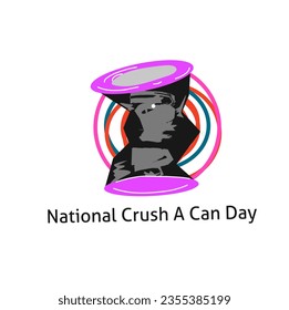 crumpled drink cans in retro style.National Crush A Can Day on September 27