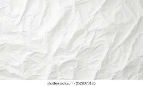 Plantilla de papel arrugada para carteles y Anuncios. Fondo de papel arrugado limpio blanco. Ilustración vectorial