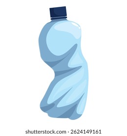 Crumpled empty plastic bottle raising awareness of plastic pollution and the importance of recycling for a sustainable environment