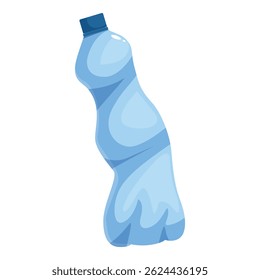 Garrafa de plástico vazia amassada, representando poluição por plástico e danos ambientais