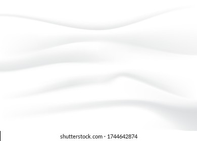 crumpled fabric texture. cloth soft wave creased  white abstract background. illustration vector