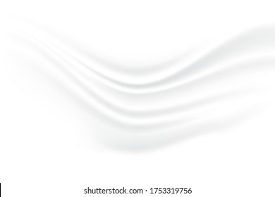 crumpled fabric texture. cloth wave grey shadow soft creased white abstract background. illustration vector