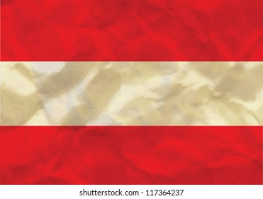 Crumpled flag of Austria
