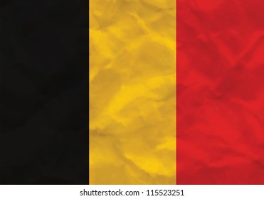 Crumpled flag of Belgium