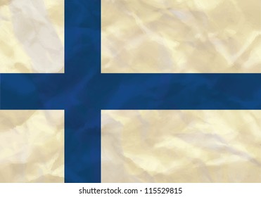 Crumpled flag of  Finland
