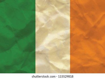 Crumpled flag of  Ireland