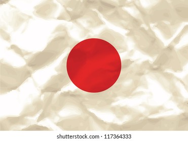 Crumpled flag of Japan