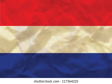 Crumpled flag of Netherlands
