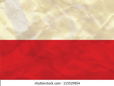 Crumpled flag of  Poland