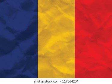 Crumpled flag of Romania