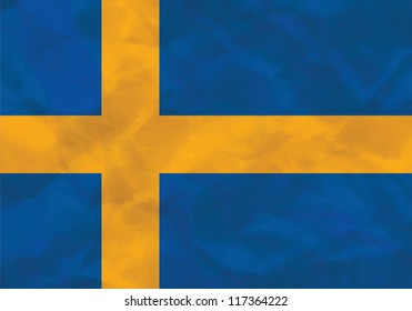 Crumpled flag of Sweden