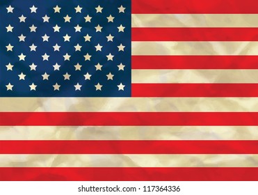 Crumpled flag of USA