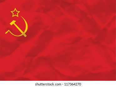 Crumpled flag of USSR