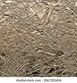 Crumpled foil, textured chewed foil. Vector